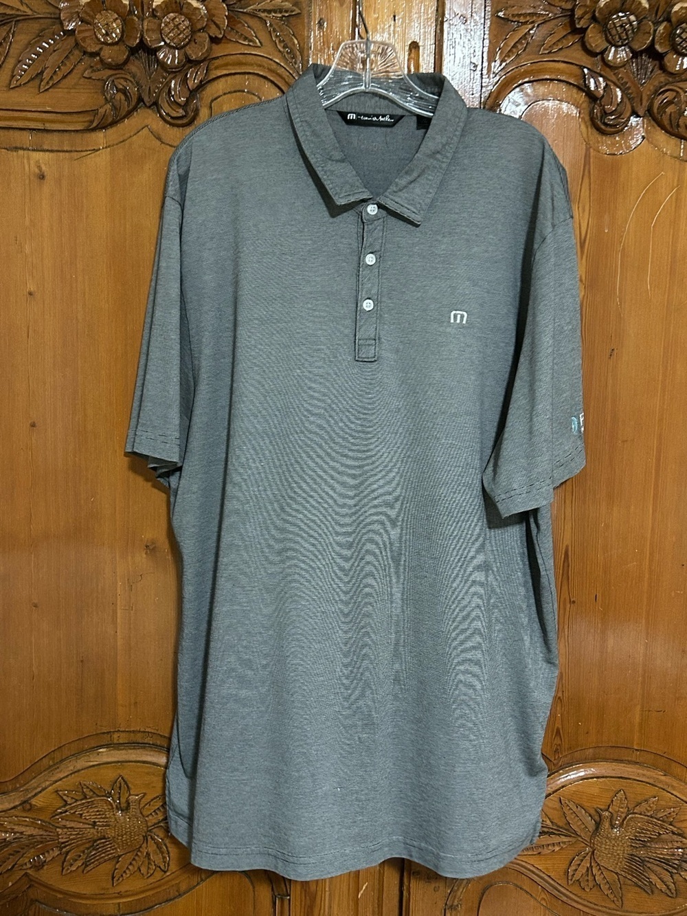 Travis Mathew Men's Gray Polo with Subtle Logo